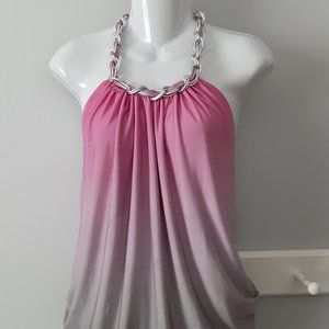 Ombre' pink and grey halter top
